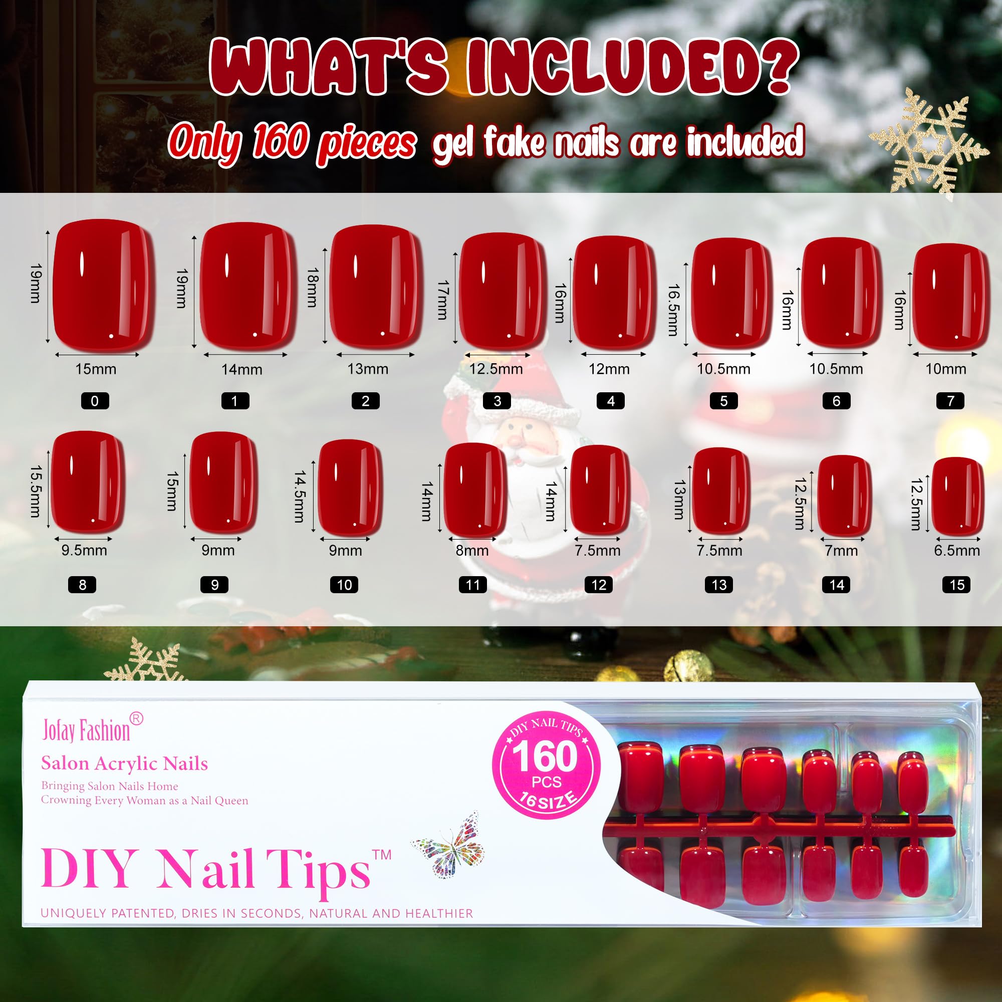 Jofay Fashion layout of 32 sizes displaying variety for accurate fit