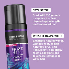 John Frieda being applied to damp hair to enhance curl pattern