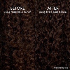 John Frieda serum applied to damp hair to speed styling and protect