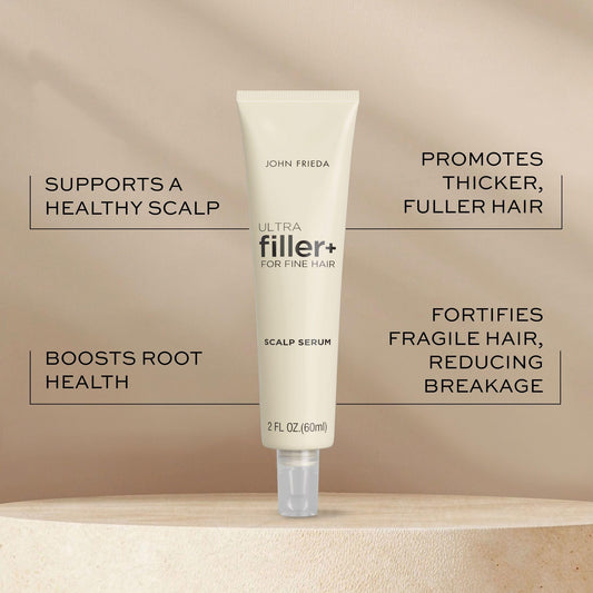 John Frieda dropper dispensing serum texture, lightweight absorption benefit