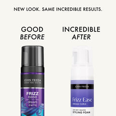 John Frieda foam texture on palm demonstrating lightweight feel