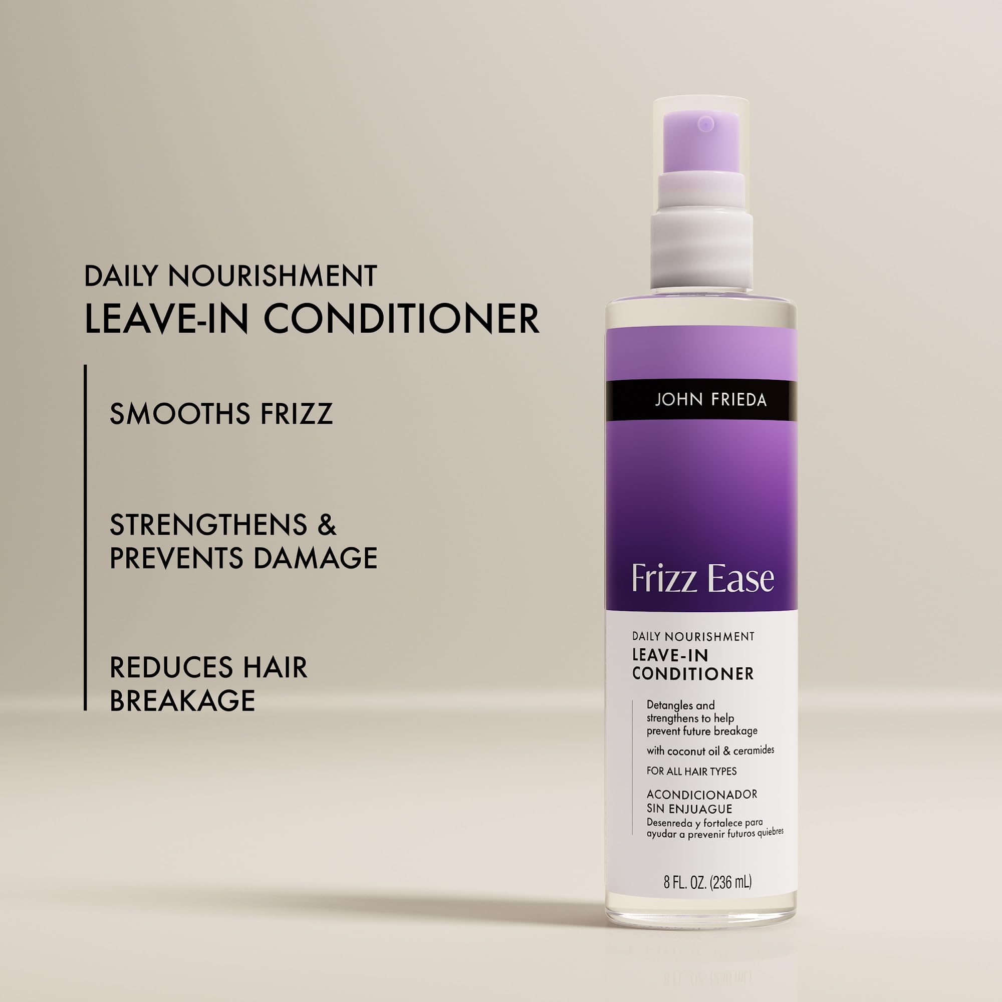 John Frieda being applied to wet hair demonstrating easier detangling