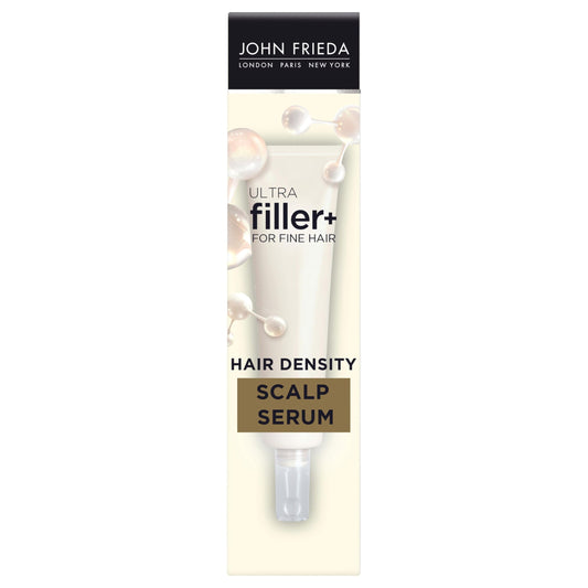 John Frieda front packaging showing 2 oz serum, clear product benefit
