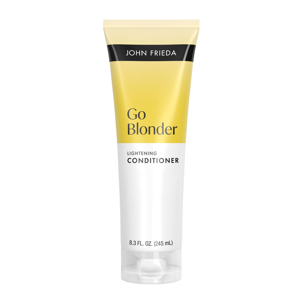 John Frieda front packaging showing conditioner benefits and size
