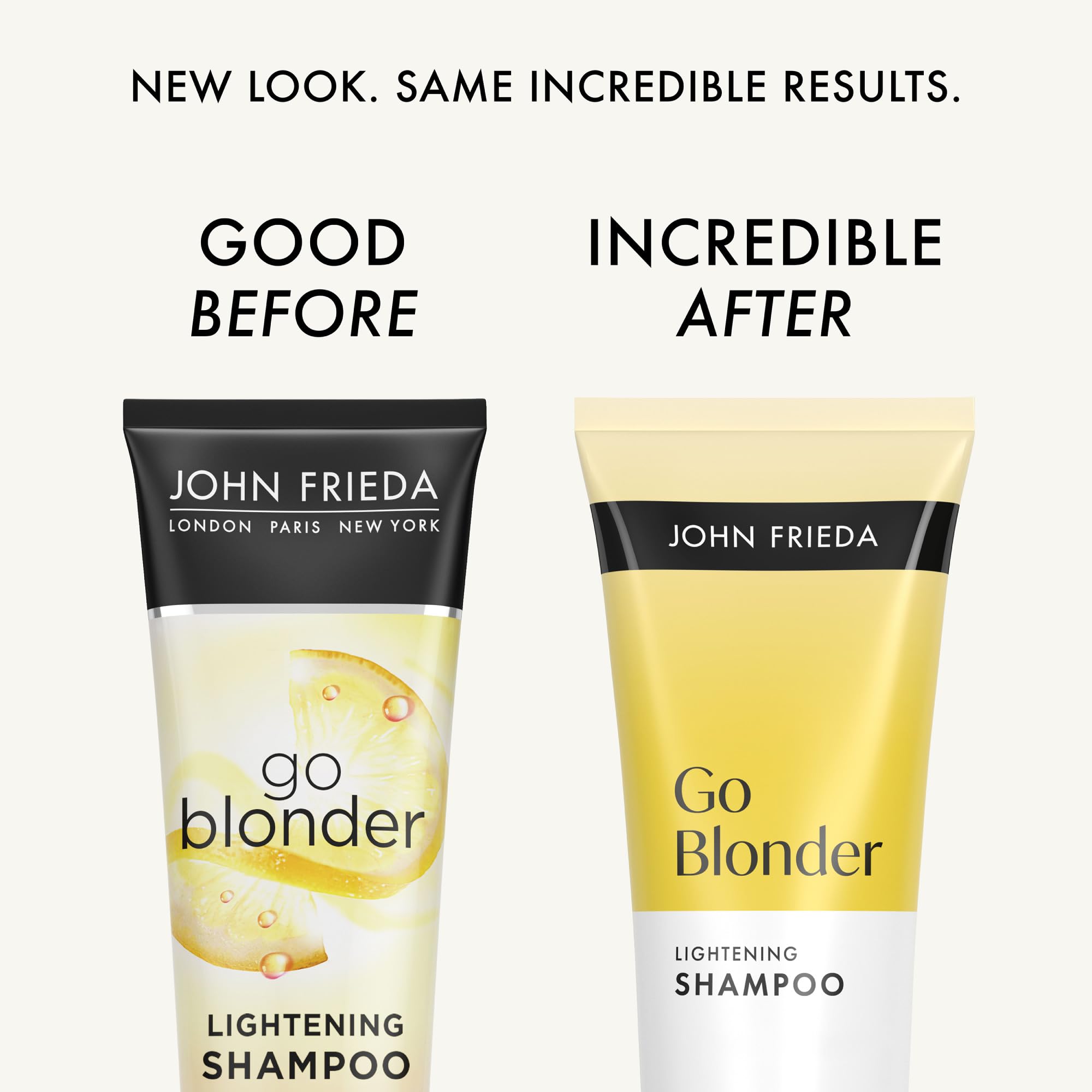John Frieda pump dispensing lightweight shampoo texture for gentle cleansing