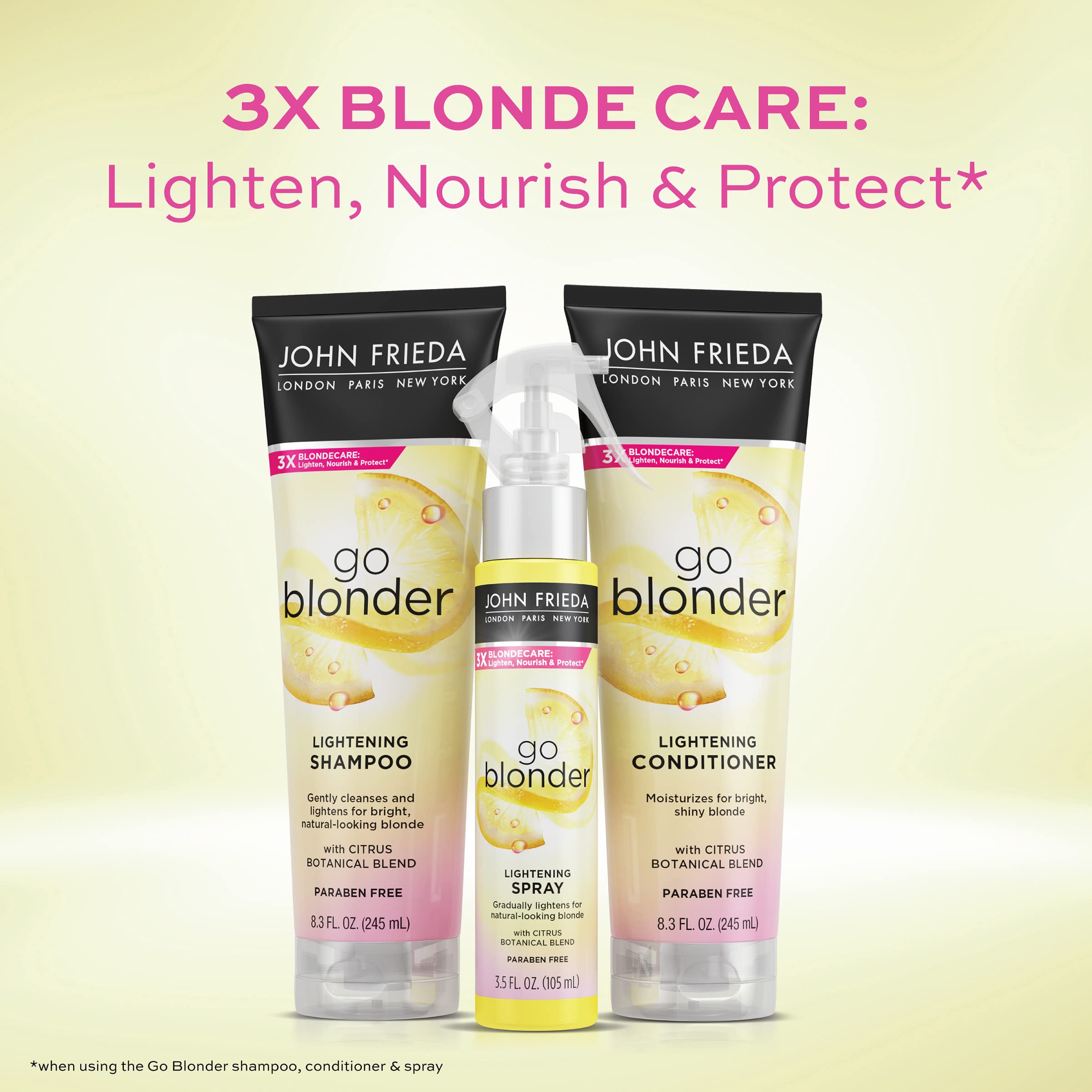 John Frieda Go Blonder with matching conditioner showing complementary pairing benefits