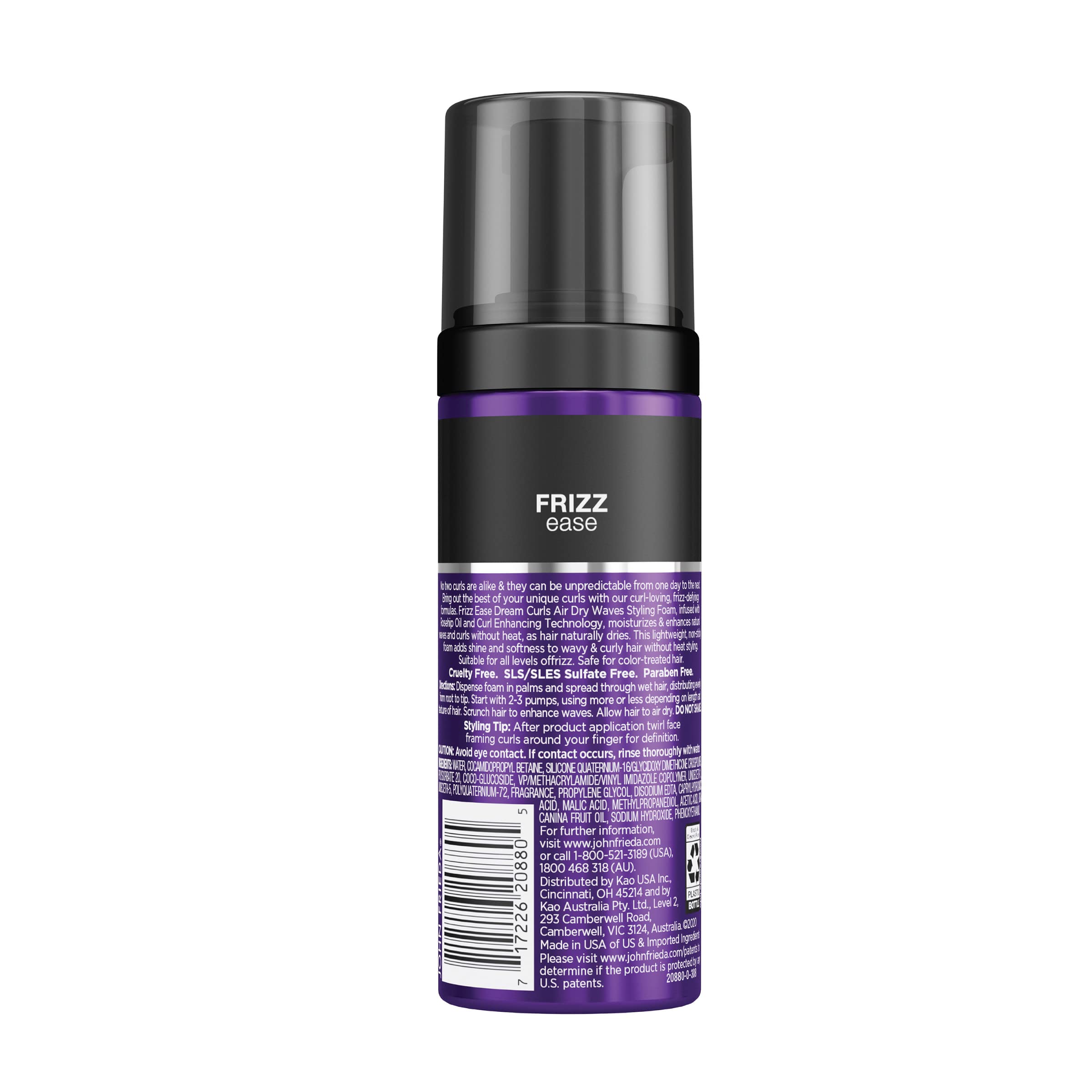 John Frieda before and after comparison showing reduced frizz