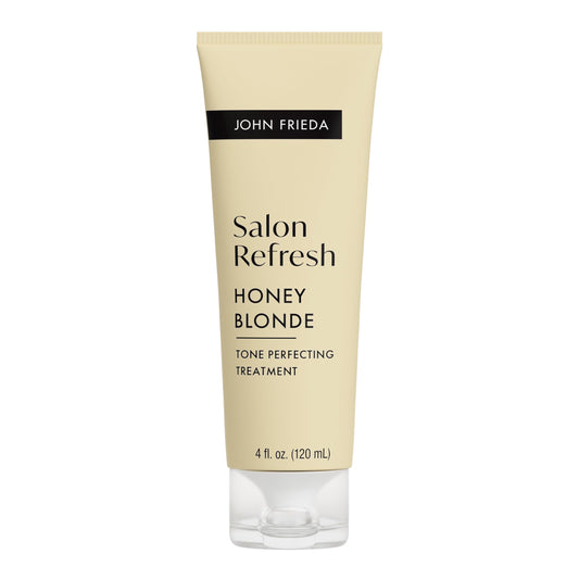 John Frieda front packaging showing honey tone bottle and benefit of refreshed blonde