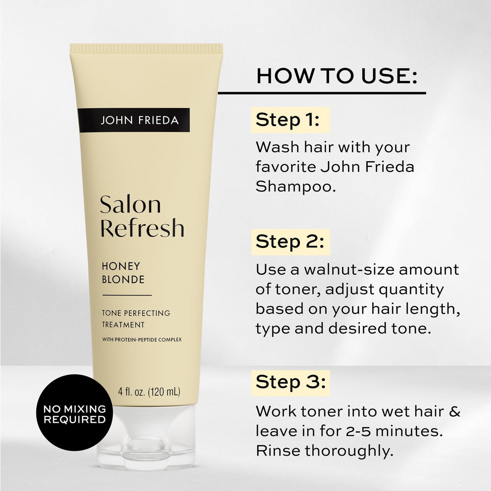 John Frieda finished hair glossy styled shot showing enhanced shine benefit
