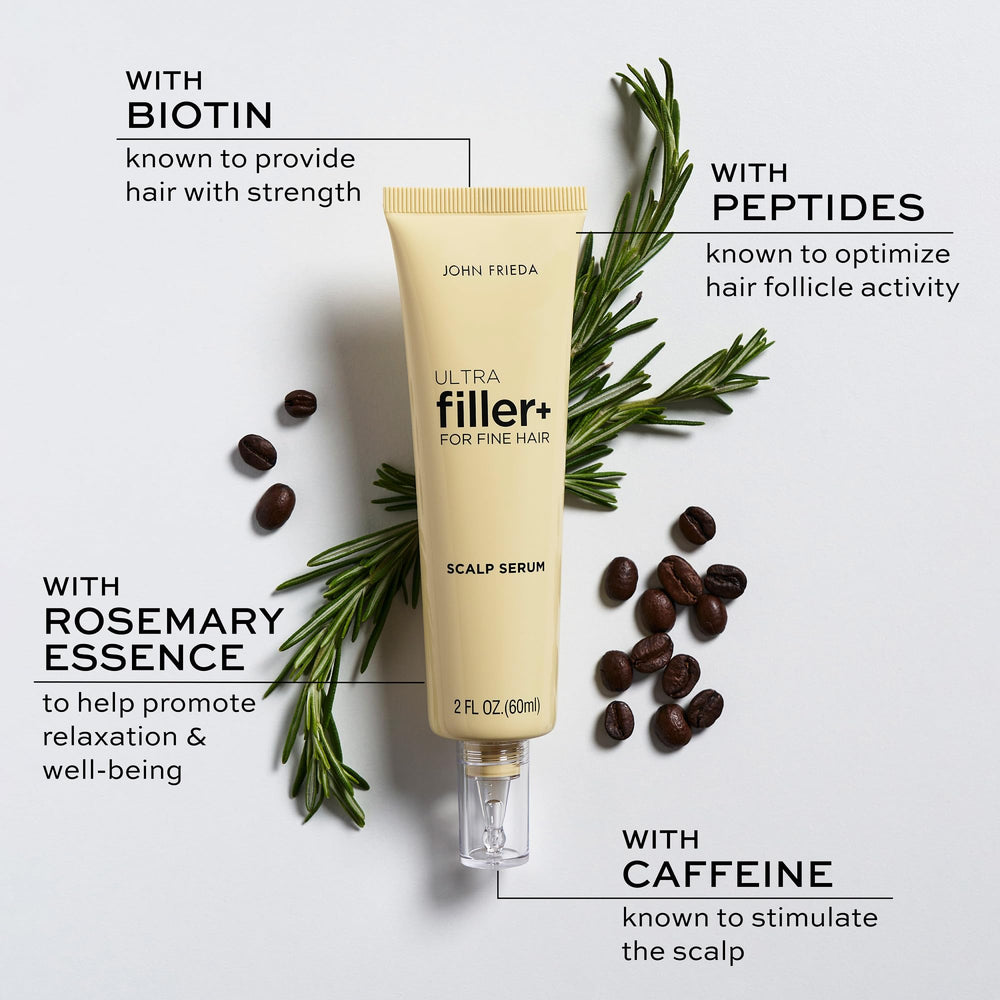 John Frieda ingredients close-up with biotin and peptides, strengthening benefit
