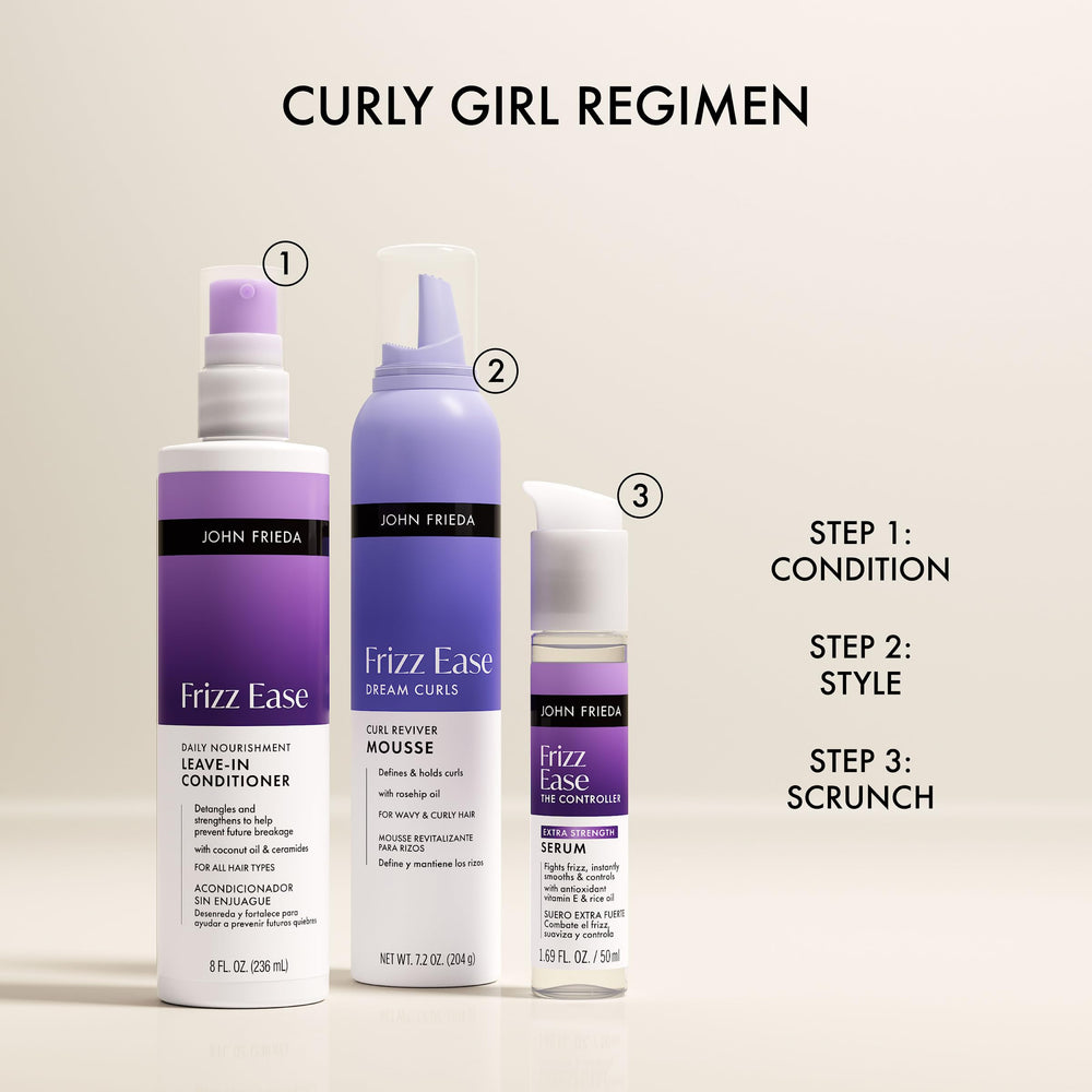 John Frieda finished hairstyle in studio with polished, frizz-free look