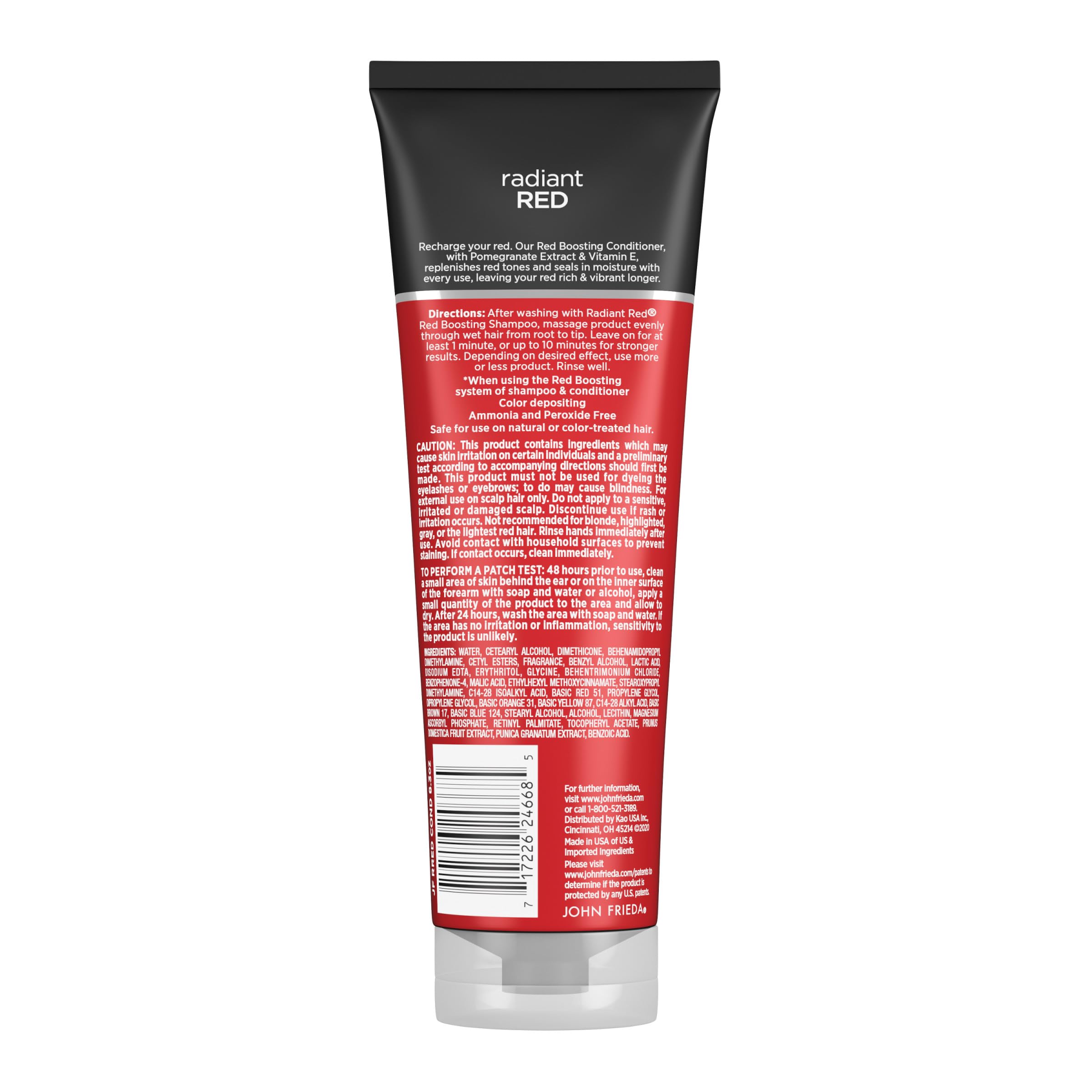 John Frieda styled red hair in sunlight demonstrating boosted shine and richer tone