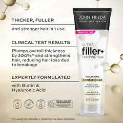 John Frieda conditioner cream texture close-up showing lightweight, creamy formula for plumping