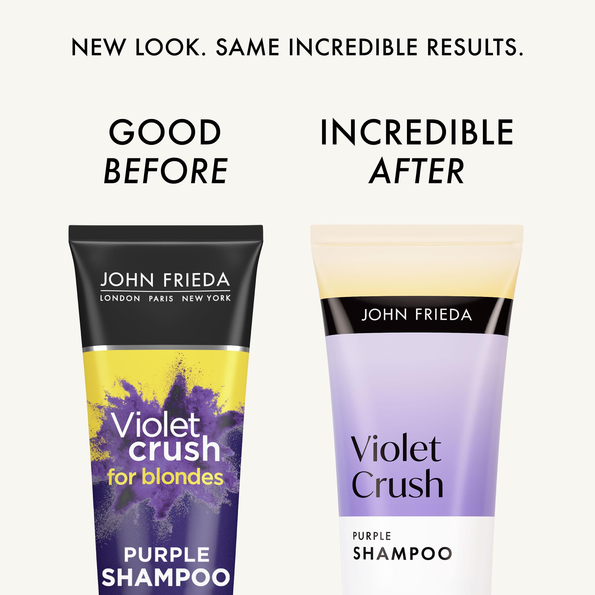 John Frieda back label close-up showing ingredients and usage directions for care