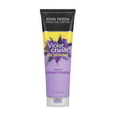 John Frieda bottle front packaging shows violet conditioner benefits
