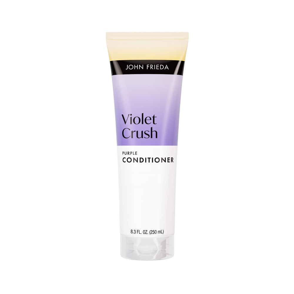 John Frieda front packaging shows product and benefit of brassy-tone control