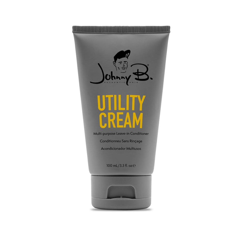 JOHNNY B. front packaging showing 3.3 fl oz tube and clear label benefit