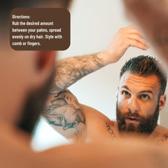 Johnny Slicks jar on bathroom shelf in lifestyle scene showing daily grooming use