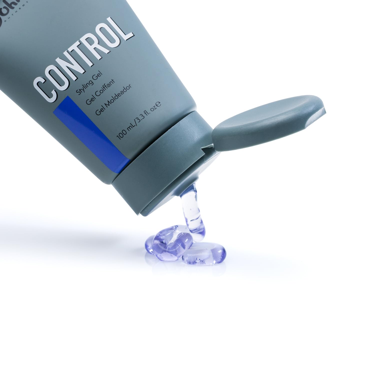 JOHNNY B. control application in hand demonstrating spreadability and easy distribution for controlled styling