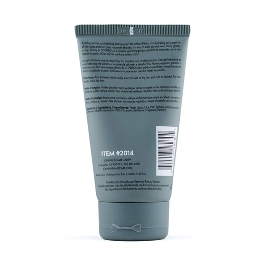 JOHNNY B. control texture close-up showing gel gloss and smooth consistency for non-sticky styling