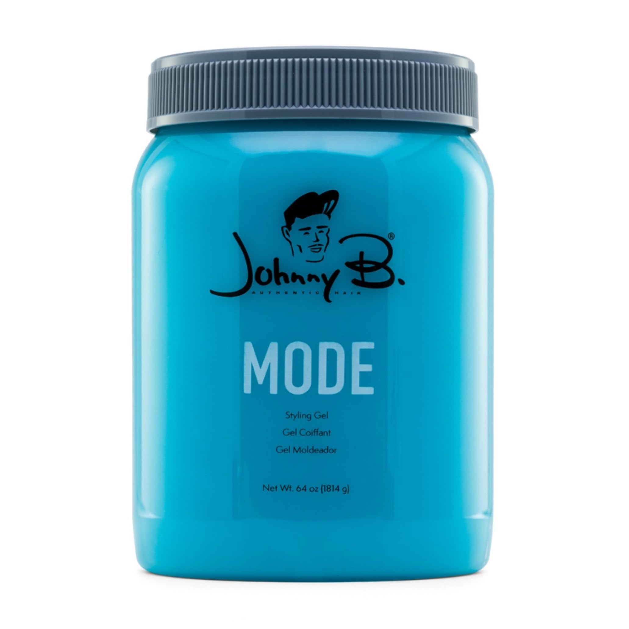 JOHNNY B. Mode front jar showing label and size, highlights professional bulk benefit