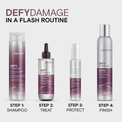 Joico bottle in bathroom lifestyle scene conveying quick salon results at home benefit
