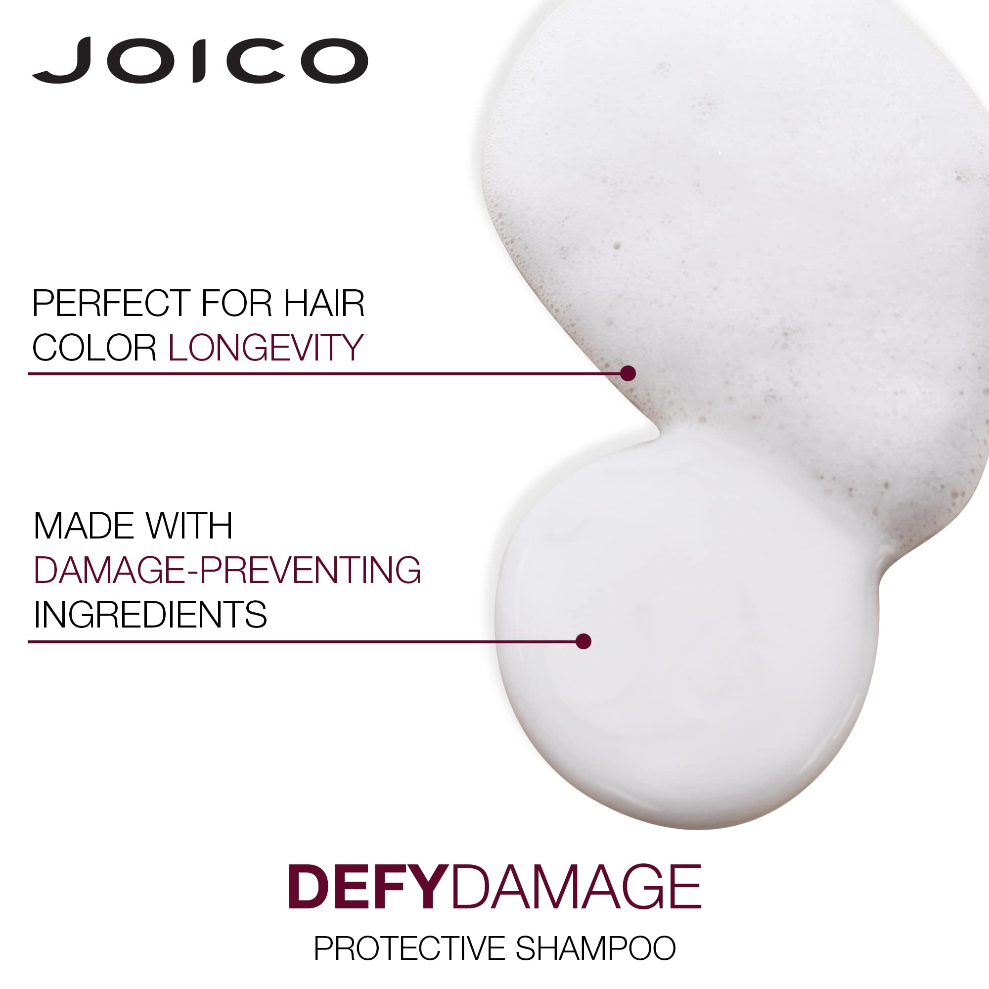 Joico shampoo creating gentle lather in hair for effective cleansing