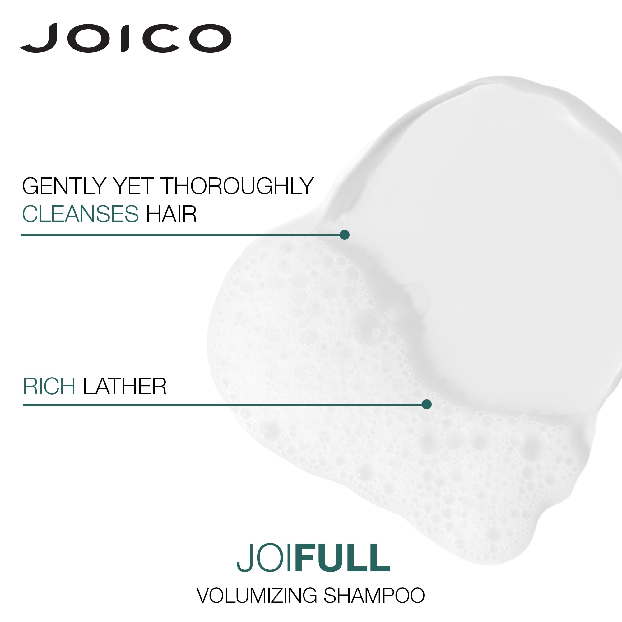 Joico JoiFULL after wash hair with visible lift and added shine benefit