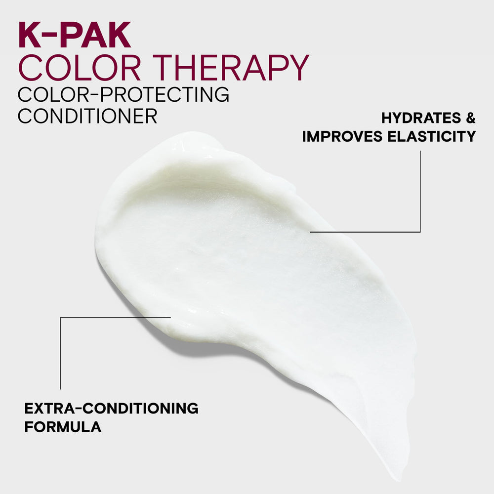 Joico K-PAK conditioner in hand showing size and easy dispensing