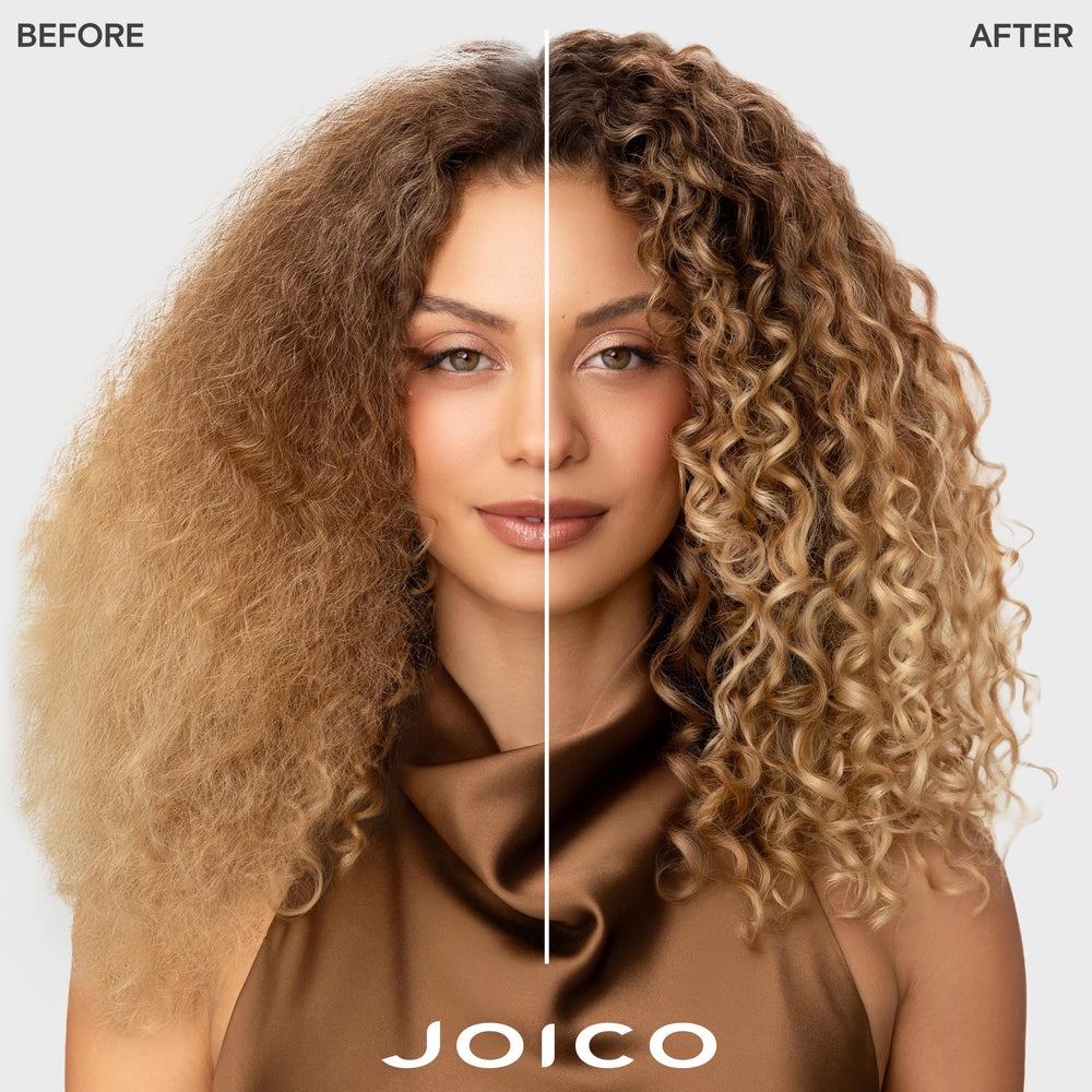 Joico hydrating mask creamy texture close-up, demonstrates rich conditioning feel