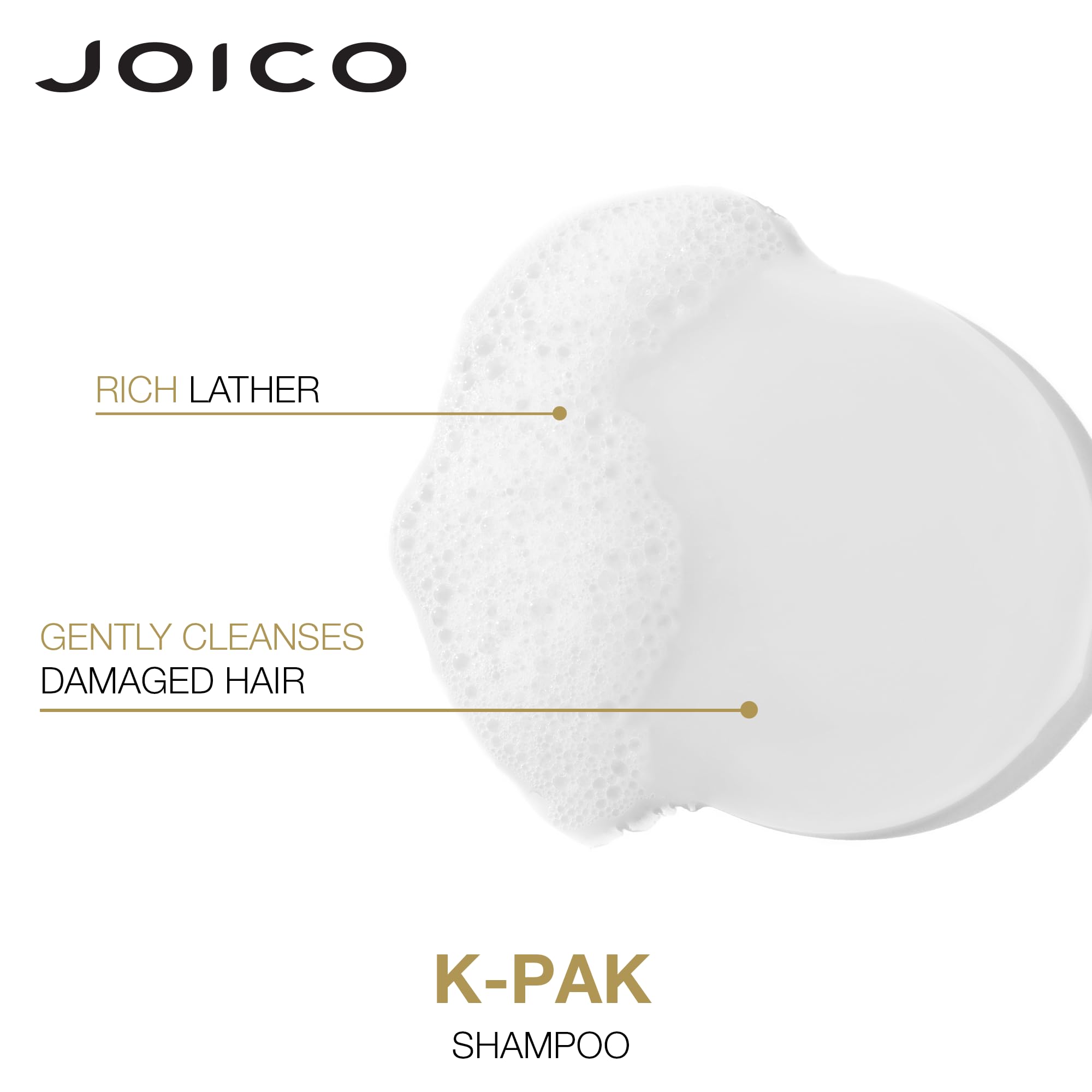 Joico ingredient label detail featuring keratin and peptide complexes for strength