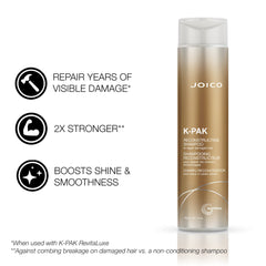 Joico shampoo pump closeup demonstrating creamy lather for gentle daily cleansing
