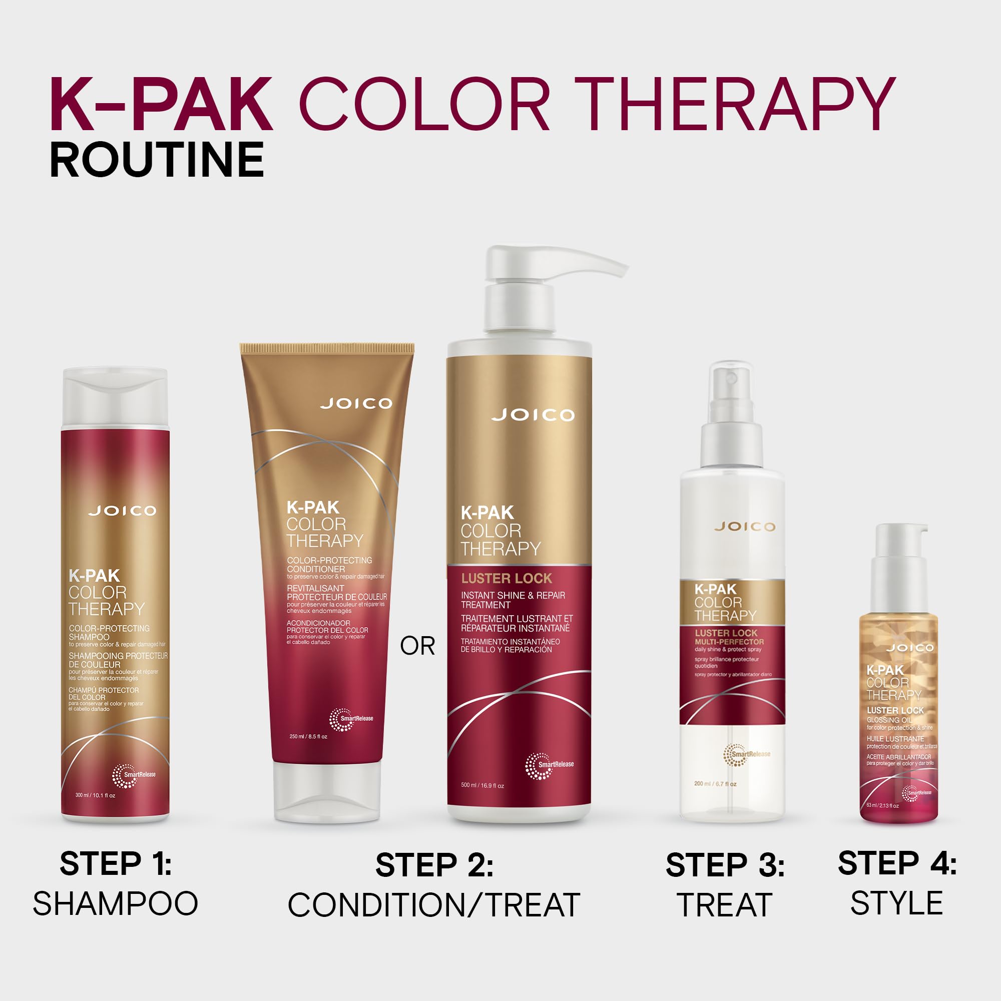 Joico model with glossy color-treated hair showcasing enhanced manageability
