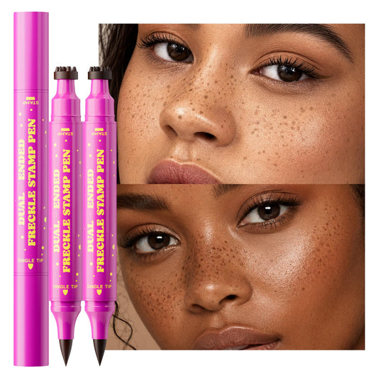 Jolilab freckle pen front view showing dual-ended design and compact pink casing