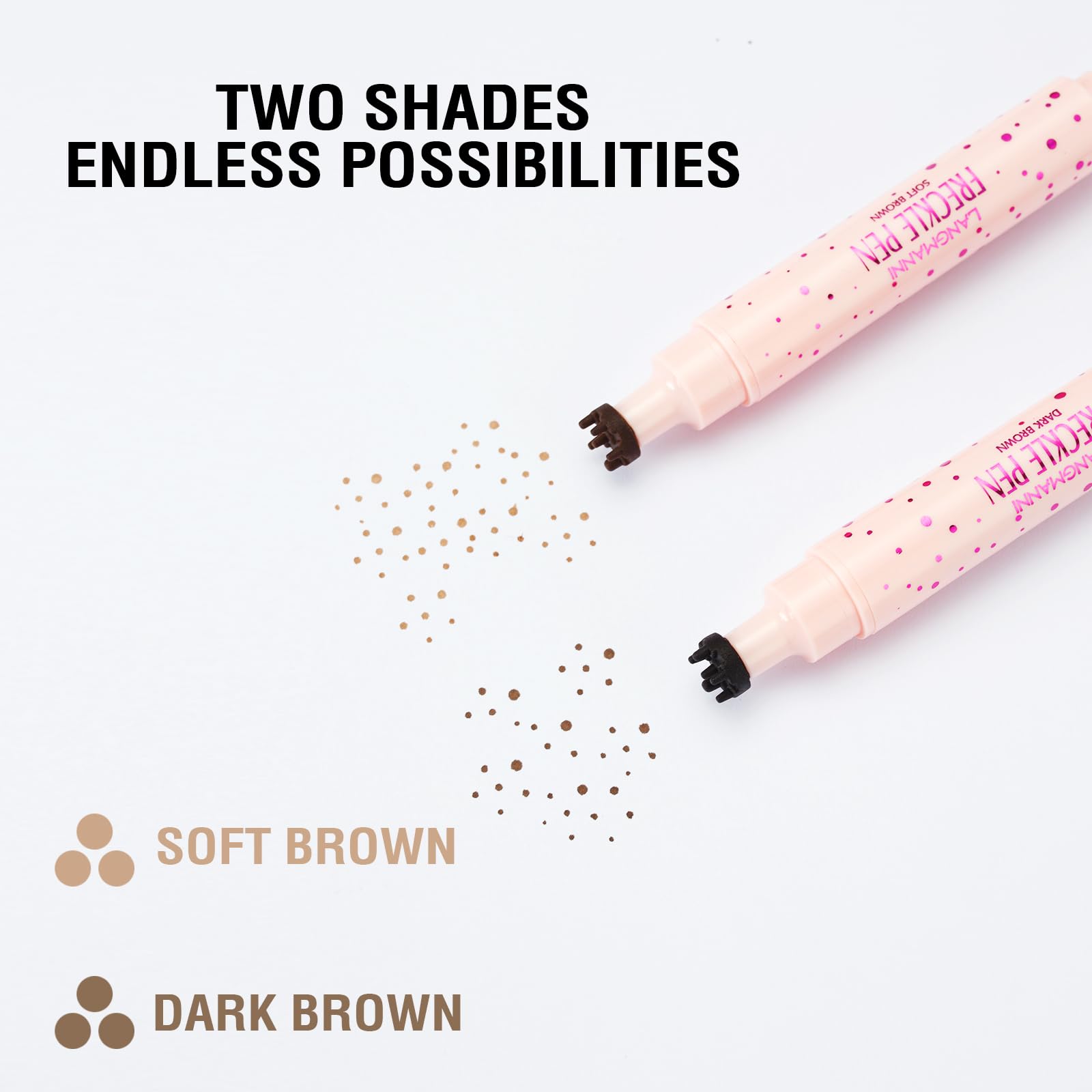 Jolilab freckle pen precision tip closeup illustrating fine nylon fiber tip for precise liner and brow strokes