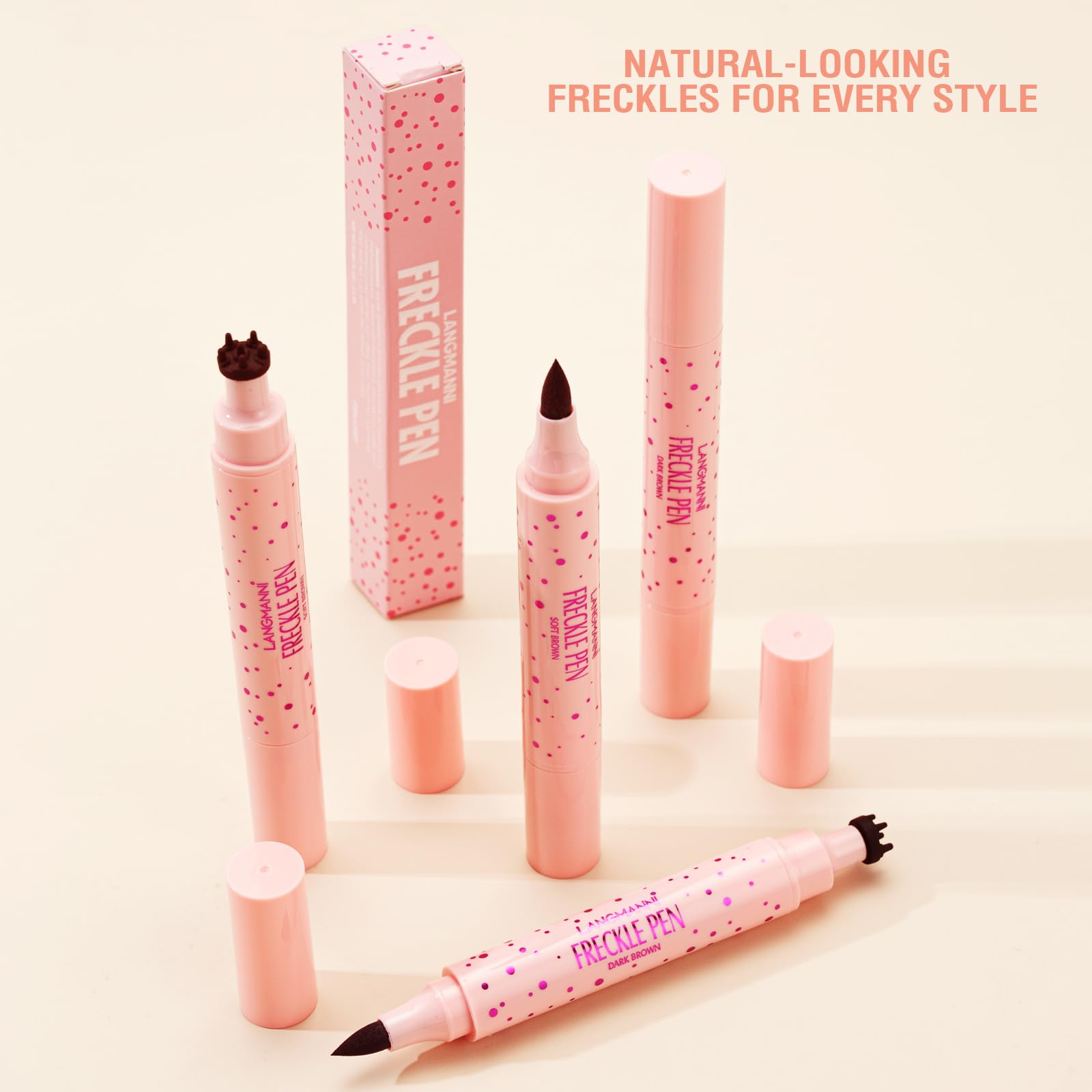 Jolilab freckle pen silicone stamp closeup demonstrating multi-prong stamp for instant freckles