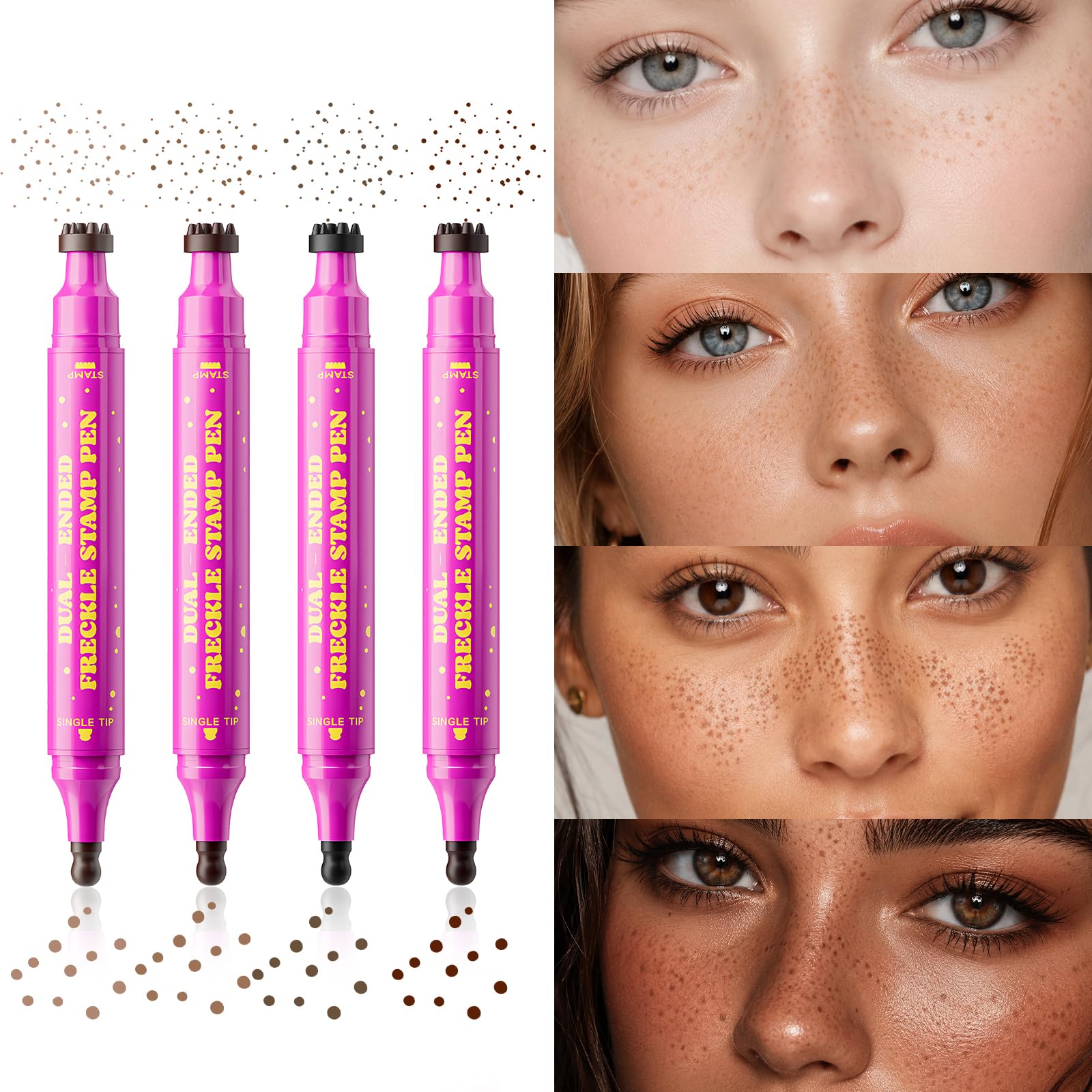 Jolilab freckle pen sponge-stamp close-up showing soft texture for even freckle application
