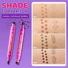 Jolilab freckle pen texture swatch of brown tone illustrating buildable, water-resistant pigment