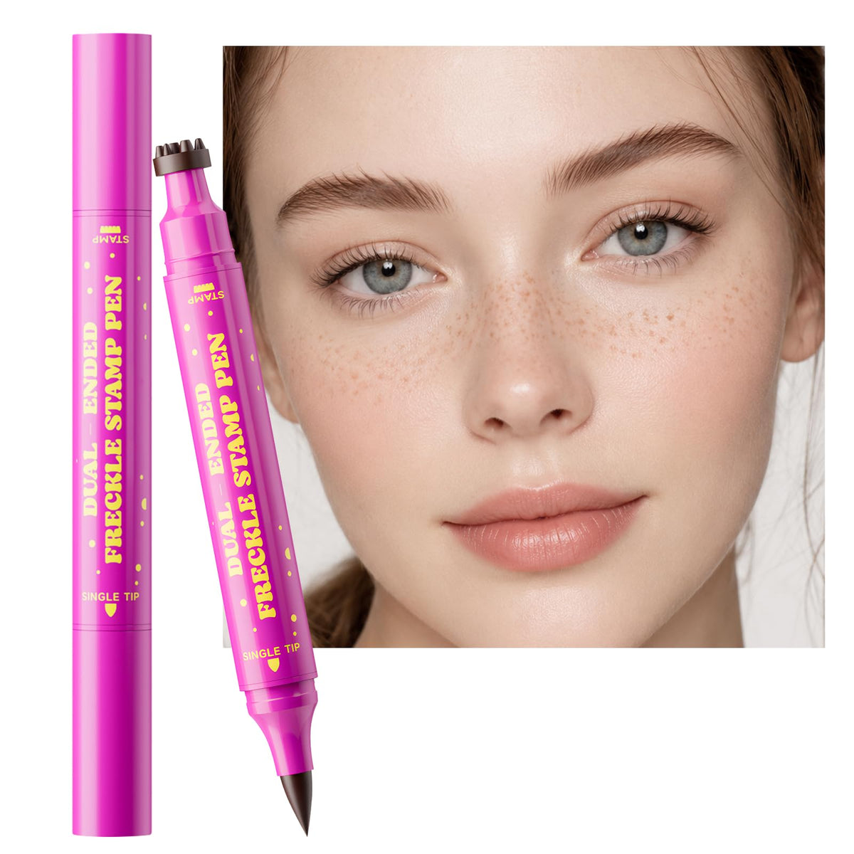 Jolilab freckle pen front packaging shows compact travel-ready benefit