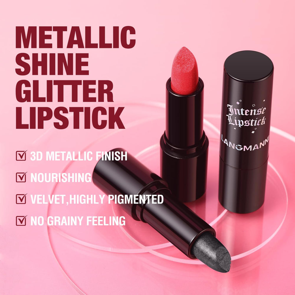 Side profile of lips with Jolilab gloss highlighting high metallic sheen