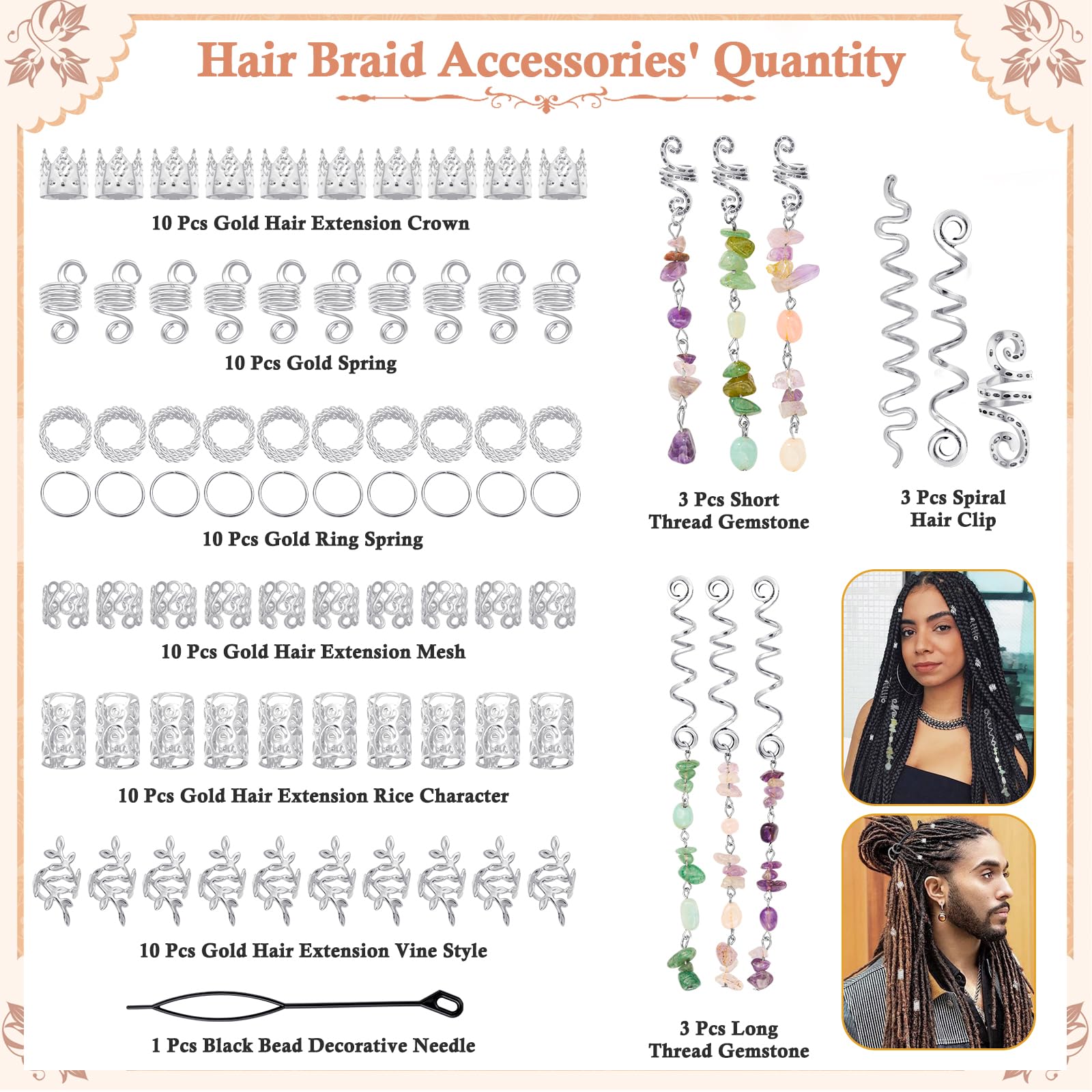 Jollidecor spiral clip detail showing secure twist design for thin braids