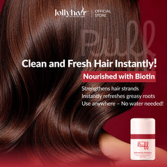JollyHair puff in a travel bag lifestyle scene for on-the-go freshness