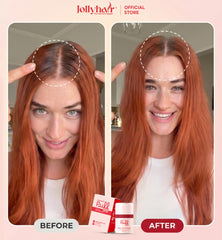 JollyHair puff velvety applicator close-up for precise, mess-free placement