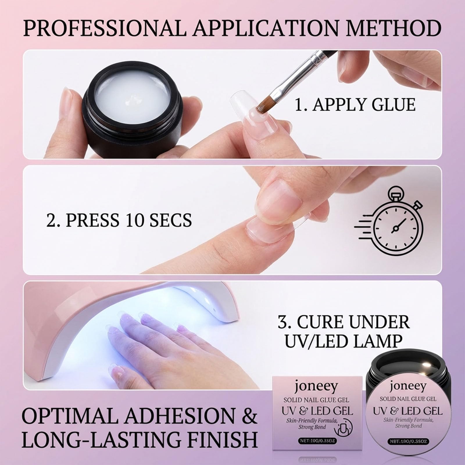 joneey label ingredient and directions close-up showing usage steps for safe application