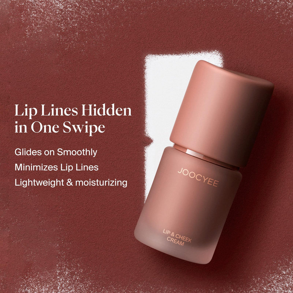 Joocyee applied on model lips showcasing natural matte color and comfortable wear benefit