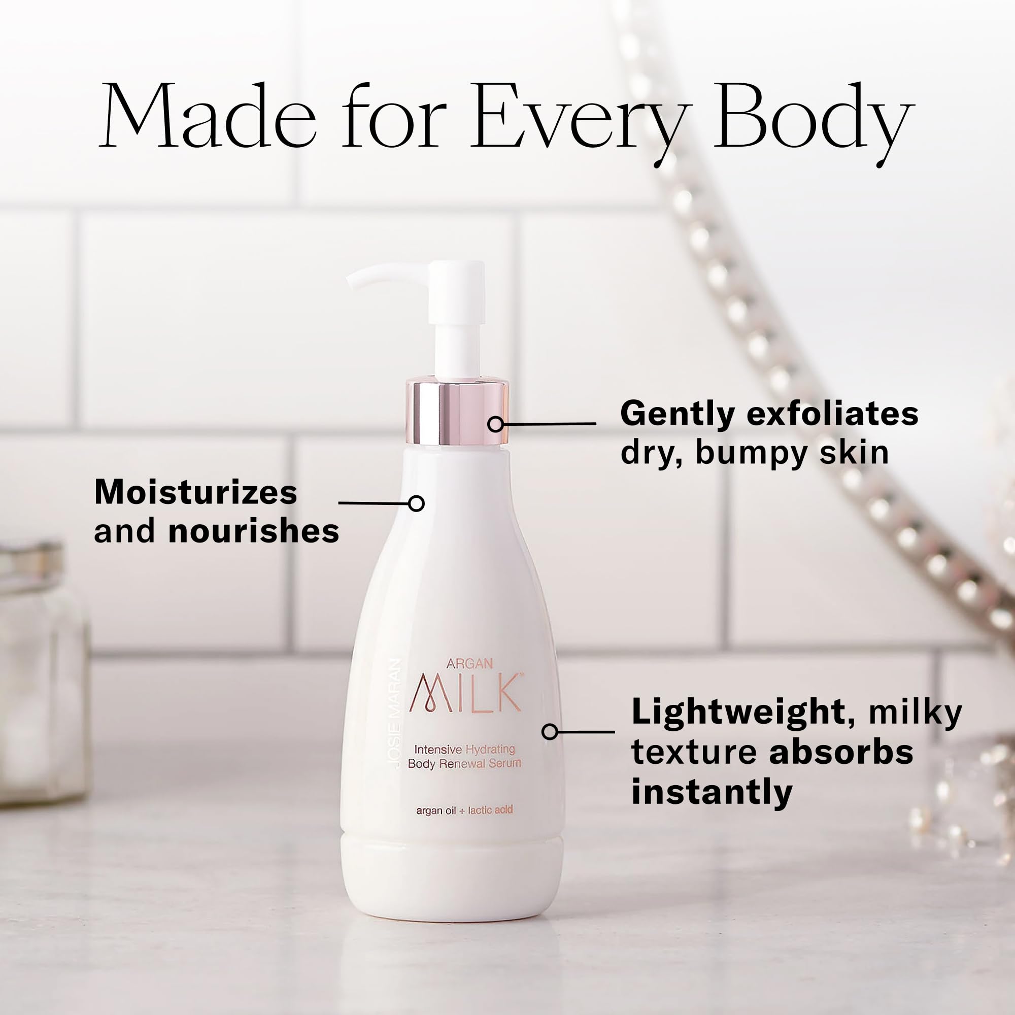 Josie Maran application on arm demonstrating quick absorption
