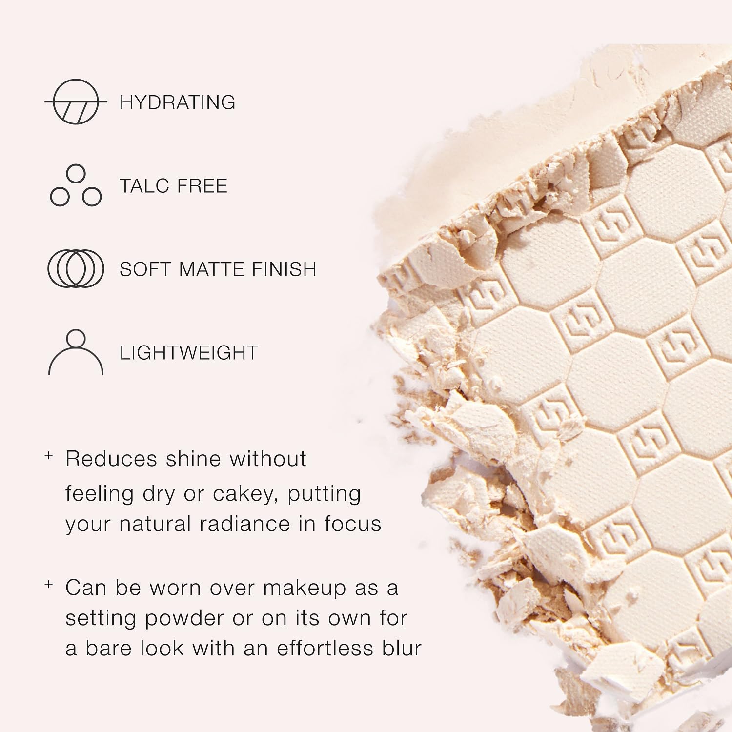 Jouer applying powder with brush to T-zone showing smooth application and shine control