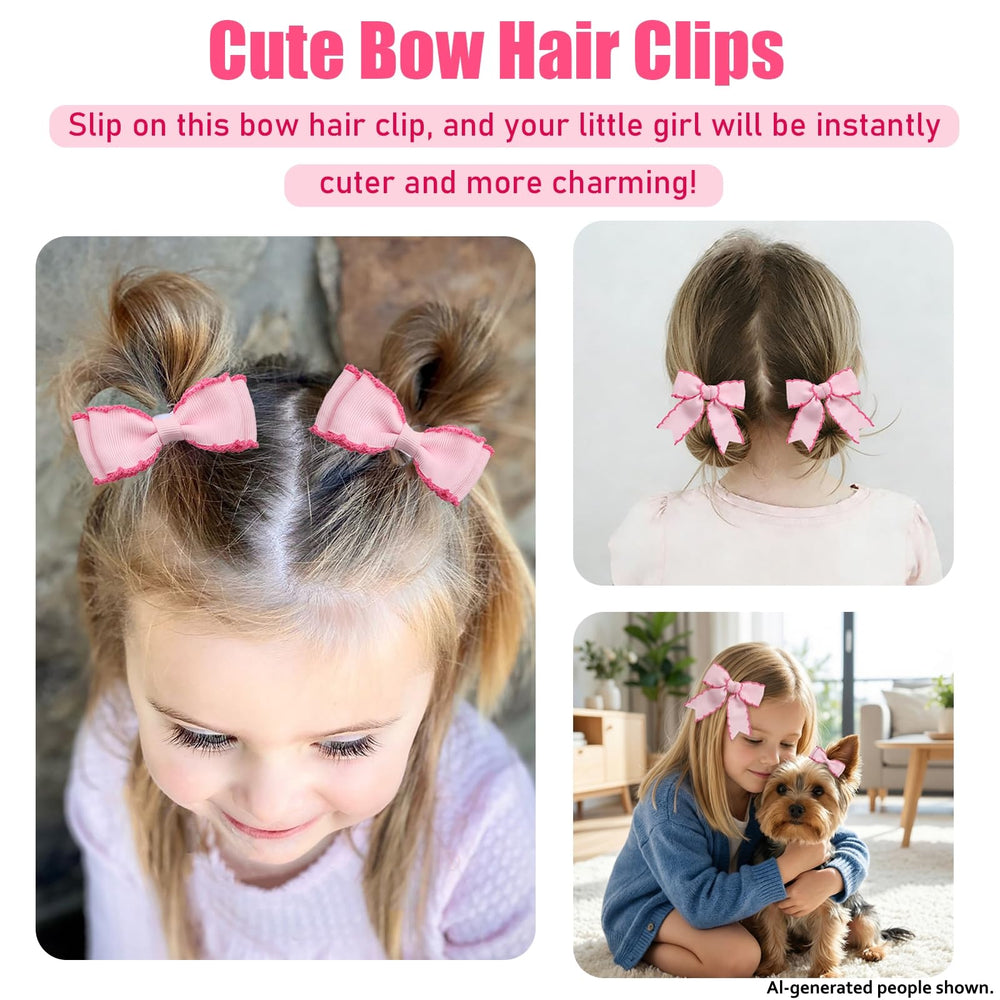 JOYFUNFABU 3x3-inch bow clipped to ponytail demonstrating secure hold and bold style