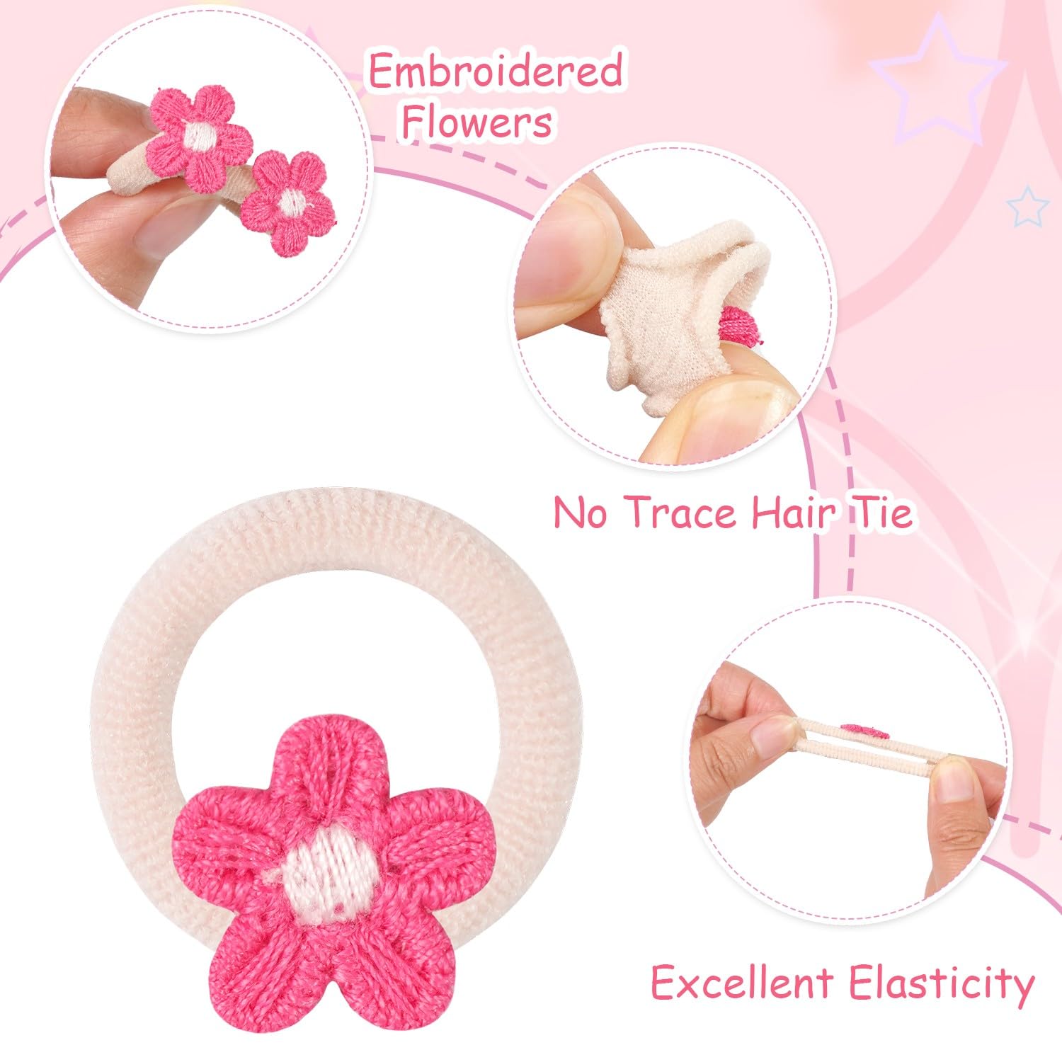 JOYOYO baby wearing mini ponytail showcasing secure, comfortable styling
