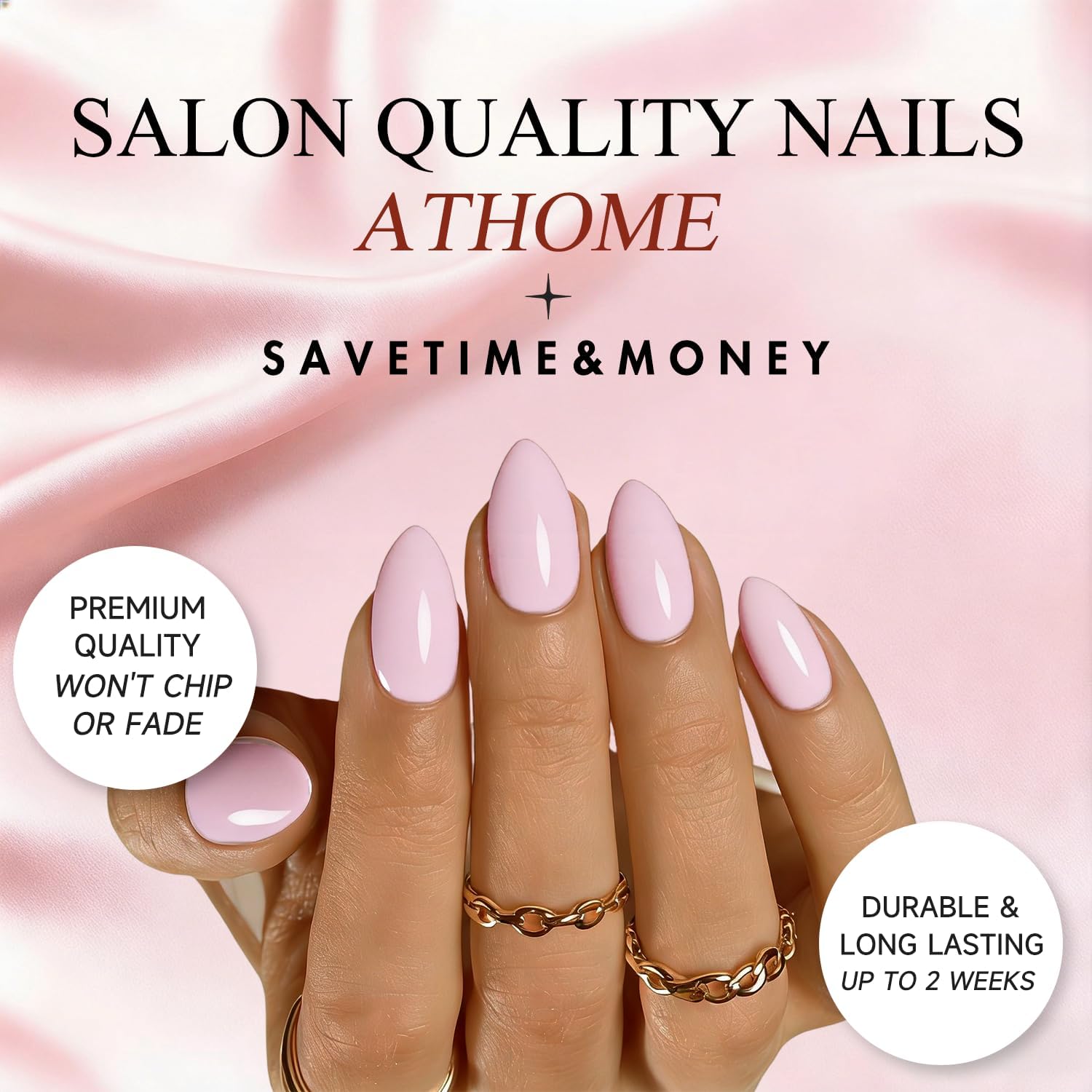 JOYVVEW applying a press-on nail demonstrating easy at-home use